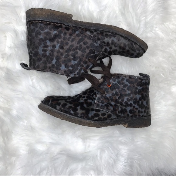 Boden Cozy Desert Faux Fur Ankle Boots Blue Black Animal Print EUR size 38 US 7 - Picture 5 of 10